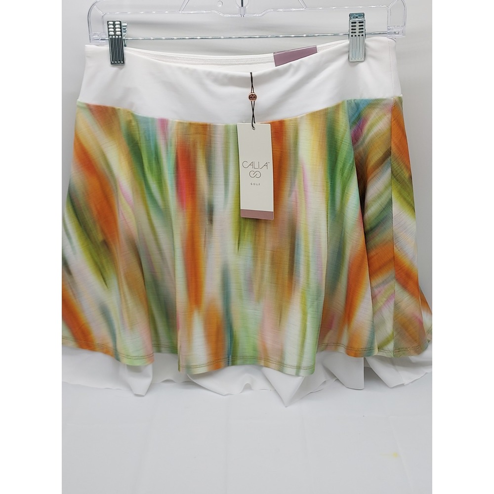 CALIA Women's Double Layer Mesh Golf Skort, Filtered Flora Multi,‎ Medium NWT